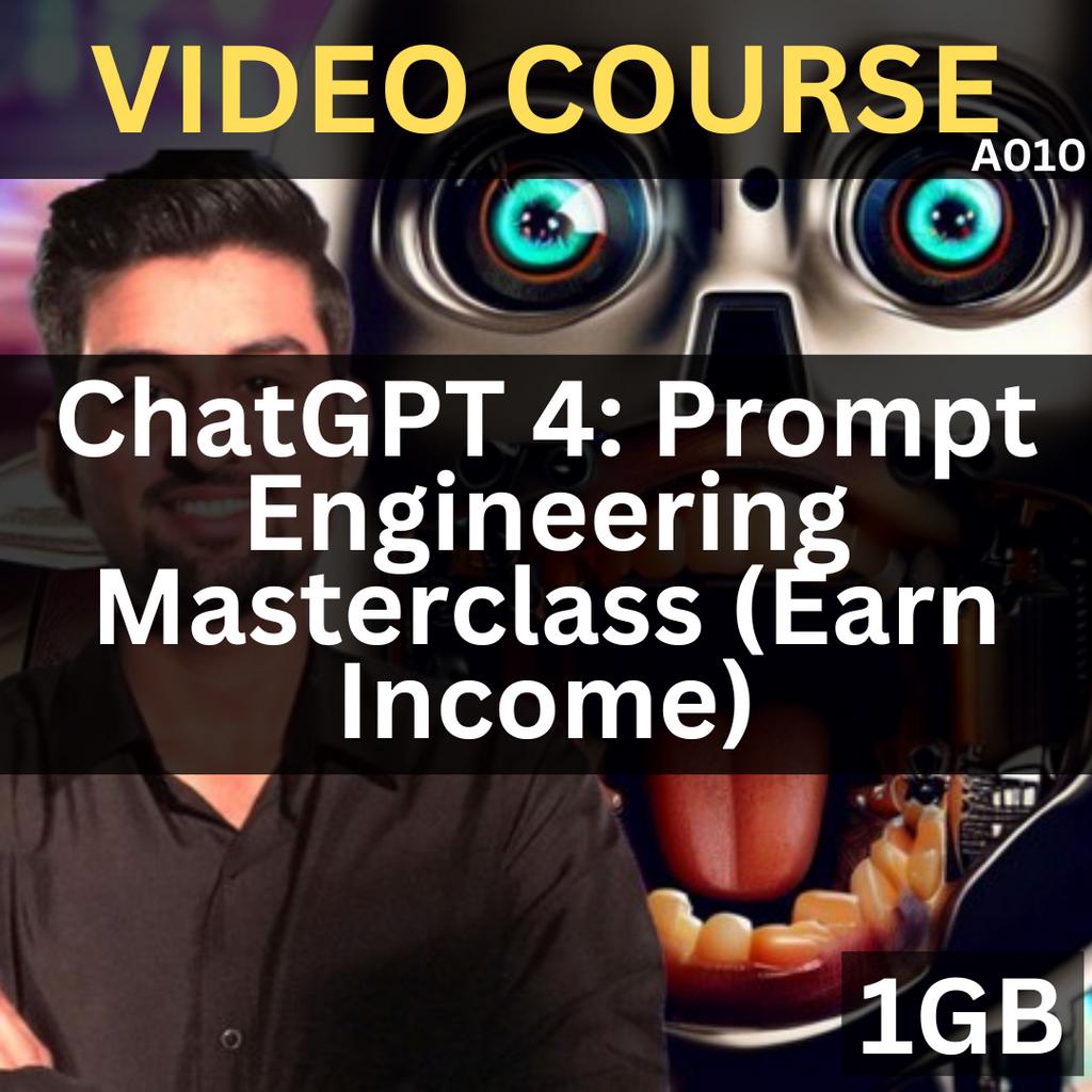 [Video Course] ChatGPT 4: Prompt Engineering Masterclass (Earn Income) | A010 | Udemy