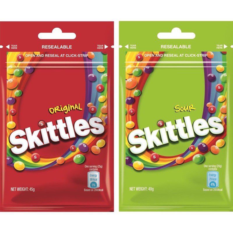 Skittles Fruit Flavour Candies Original 45g/Sour 40g | Shopee Malaysia