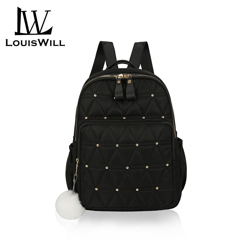 LouisWill Backpack Women Shoulder Bag Riveted Luxury Back Pack Waterproof Oxford Cloth Backpack Large Capacity Backpack Lightweight Laptop Backpack Casual Zipper Packs