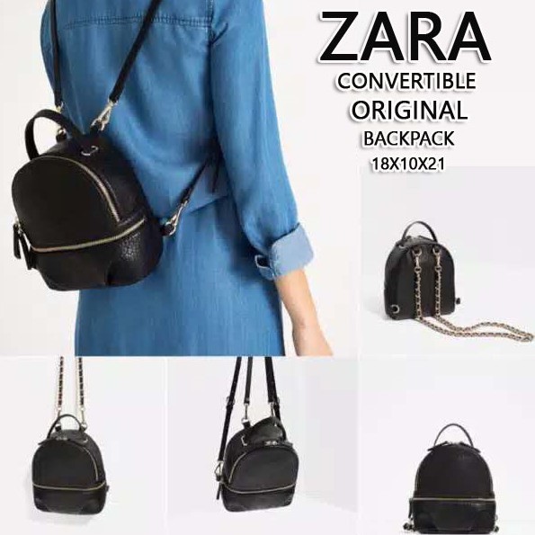 backpack original zara black limited 