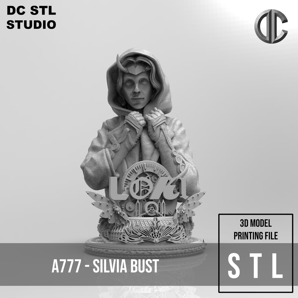 Digitala777 Comic Character Bust Design The Silvia With Hood Bust Design Stl 3d Model