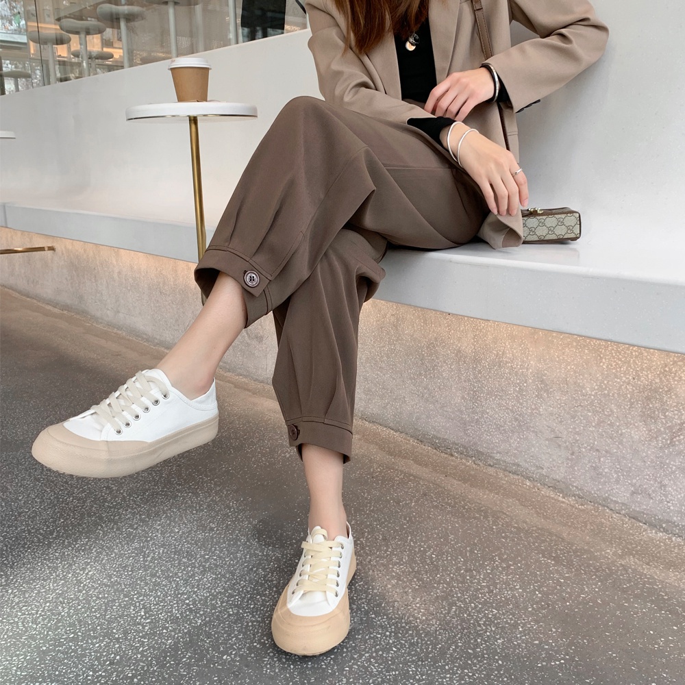 48518 Spring Summer Slimmer Look Loose Cropped Casual Trousers