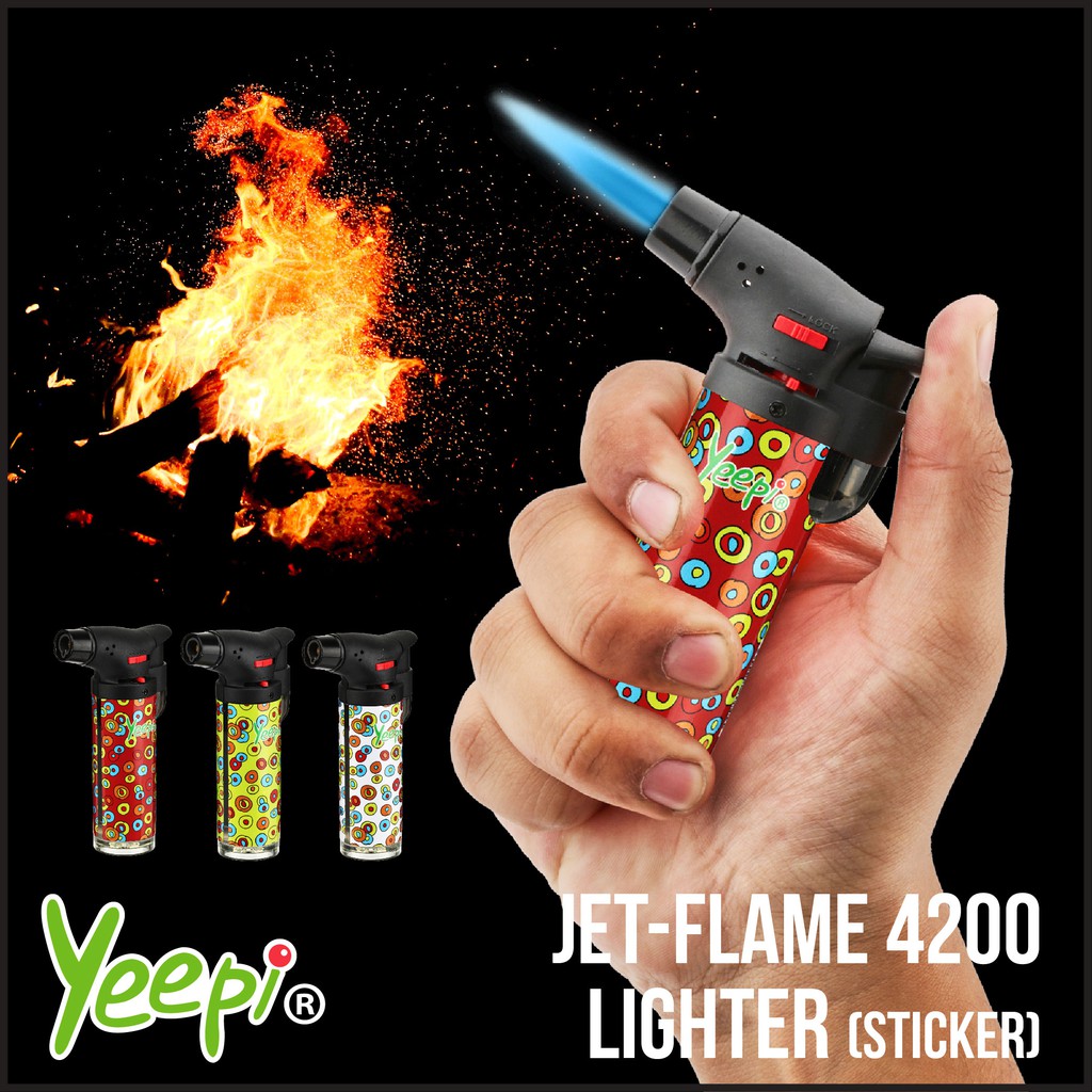 Yeepi Jet Flame 4200A Red Blowtorch Windproof Refillable Incense
