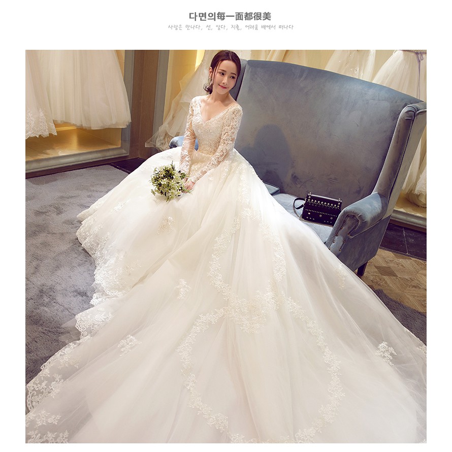 Po White Long Sleeve Fishtail Wedding Bridal Prom Dress Gown Plus