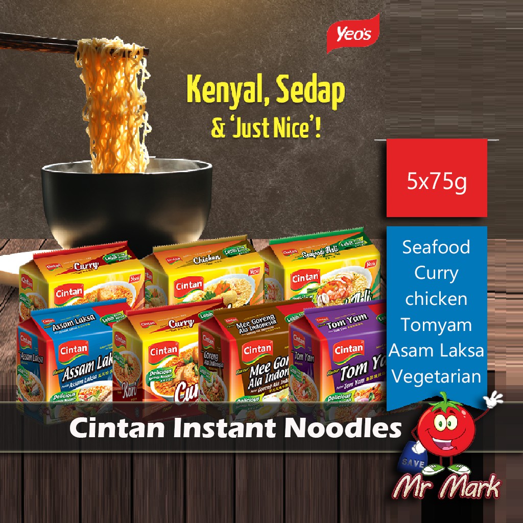 Cintan Instant Noodles (Seafood/Curry/chicken/Tomyam/Asam Laksa/Mee ...