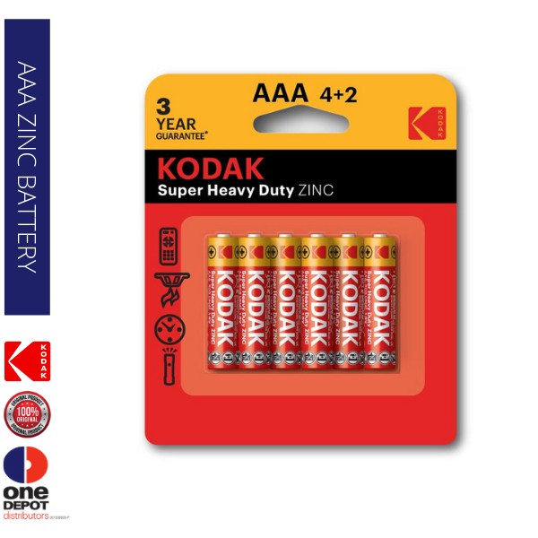 KODAK Super Heavy Duty Zinc 6 x AAA Batteries Shopee Malaysia