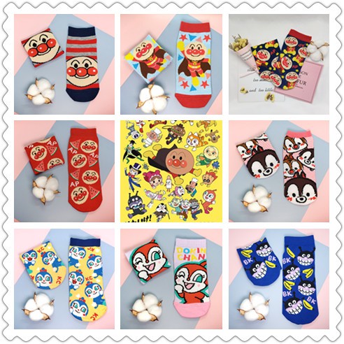 【Ready Stock】Limited Quantity Dumping Goods Women Socks Discount Designs Spring and Summer Fashion Branded Cartoon Cotton Ankle Knee Socks