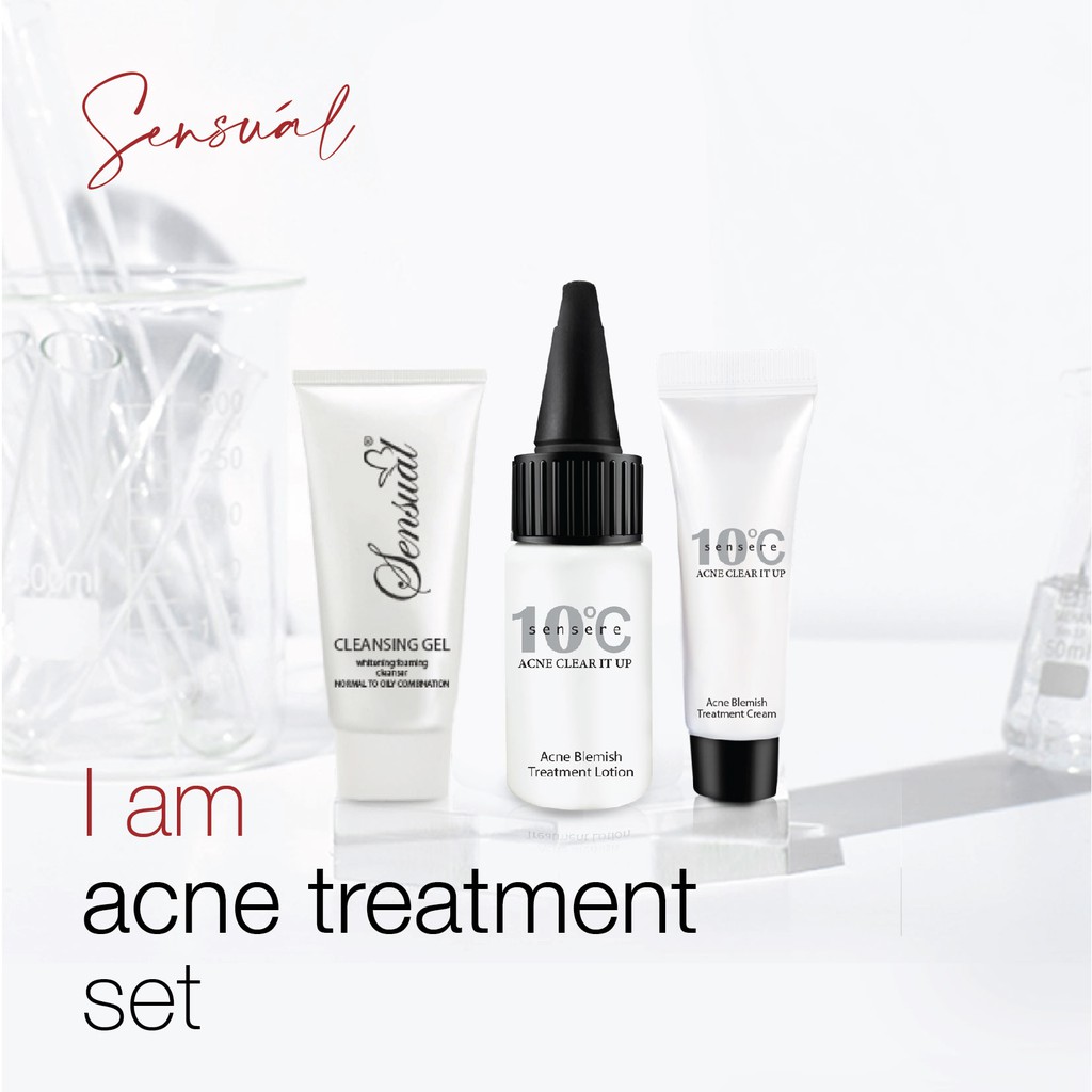 SENSUAL SKINCARE [Acne 10] Acne Blemish Treatment Set -3 items