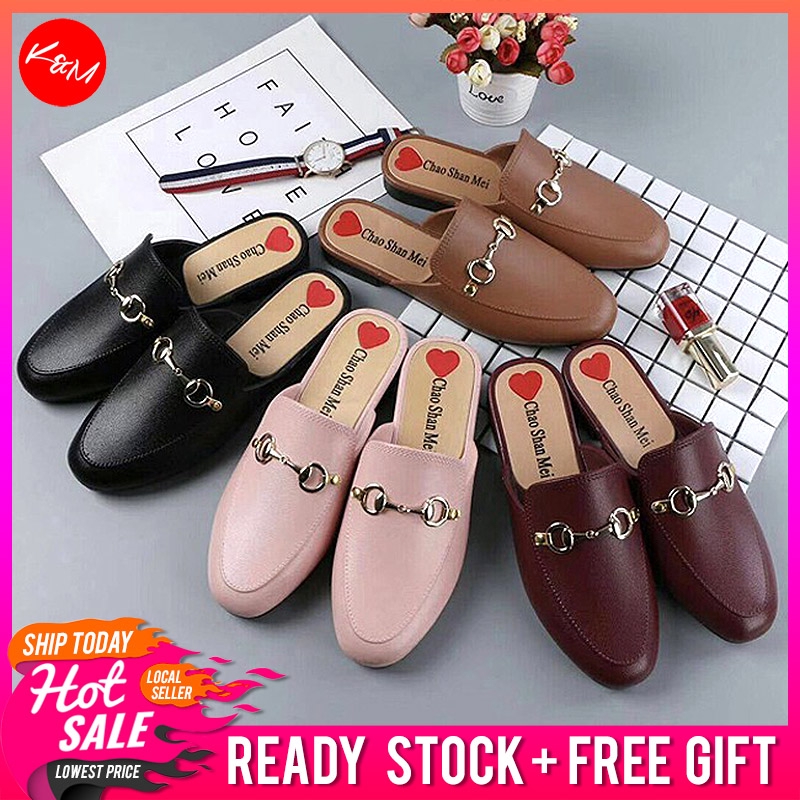 KM Women Loafer Oxfords Shoe Sandal  Kasut Tinggi  Slipper 