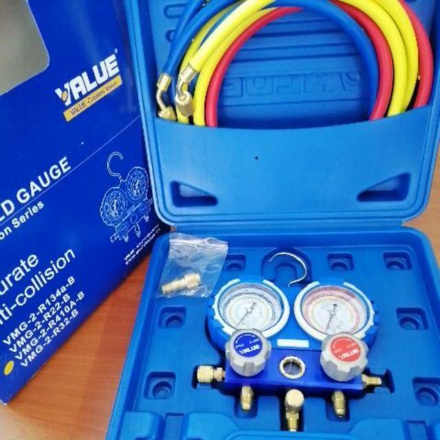 VALUE AirCond Dual Manifold Gauge Set R410a, R32, R22, R134a (VMG2