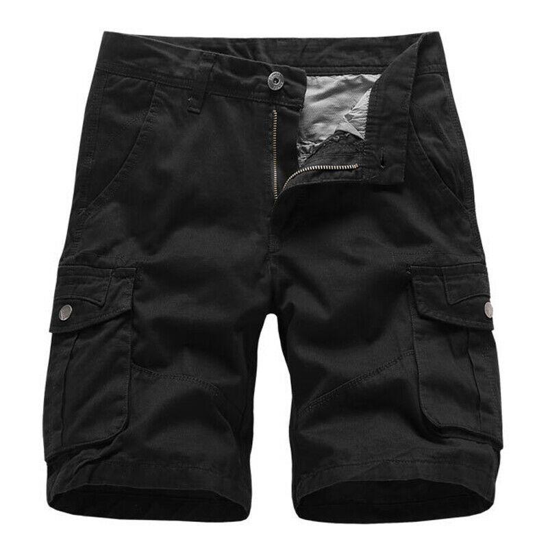 Men's Army Cargo Shorts Pockets Combat Work Summer Casual Cotton Blend ...