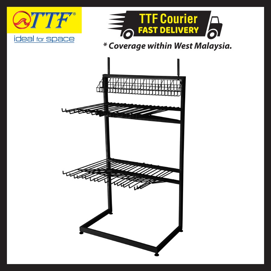 TTF Rack™ (EWPS) E-Wrapping Paper Stand With Solid Steel Black Colour Display Rack