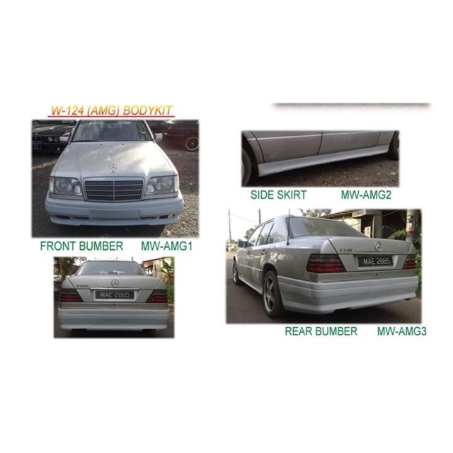 Mercedes Benz W124 Amg Style Bodykit Body Kit Front Side Rear Bumper Skirt Shopee Malaysia