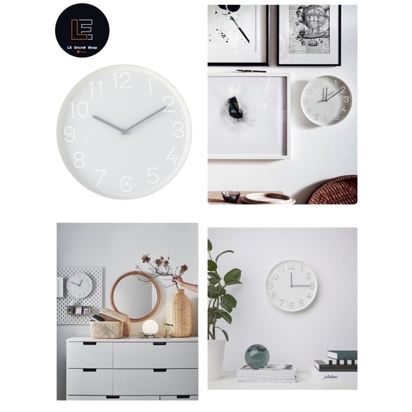 💥𝙍𝙀𝘼𝘿𝙔 𝙎𝙏𝙊𝘾𝙆💥 IKEA TROMMA Wall clock 25cm WHITE JAM DINDING PUTIH