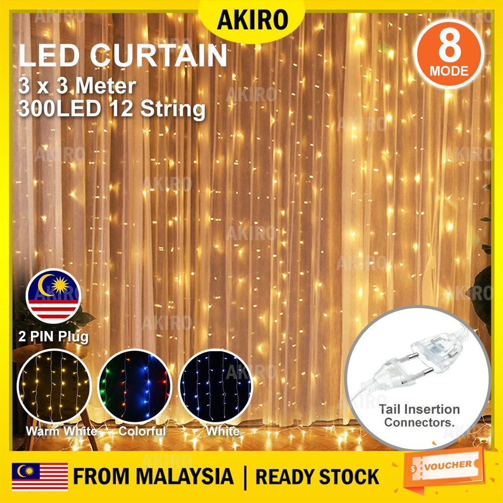 Akiro Home Diy 300 Led 3x3 Meter 8 Mode Backdrop Led Fairy Light