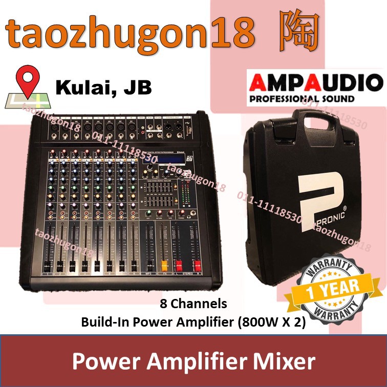 Ampaudio Pronic Power Amplifier Mixer 800w X 2 Watt 8 Channels Usb Bluetooth Outdoor Event Disco Party Shopee Malaysia