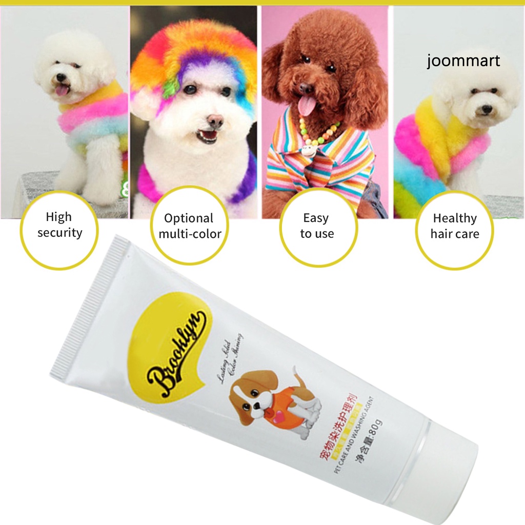 【JM】20g Semi Permanent Pet Dye Cream High Pigmented Colorful Dog Hair  Bright Coloring Dyestuff Pigment Supplies for Home