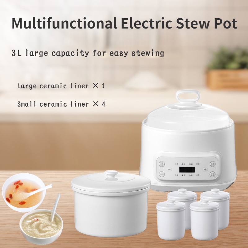 3L Multifunctional  Large Capacity Electric Stew Pot Household Automatic One Pot 5 Gallbladder Stew Pot