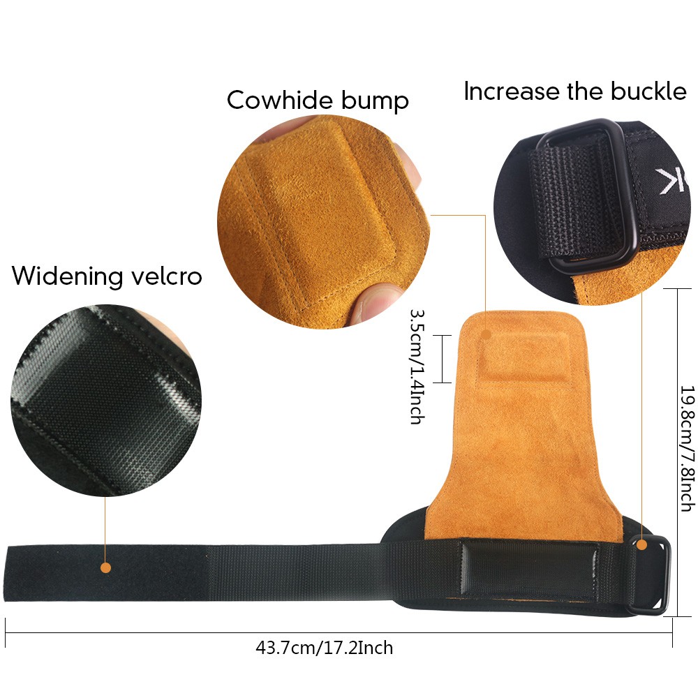 Trendy Style Cowhide Grip Wrist Strap Gloves NO PAIN GAIN Deadlift Gym Support Fashion - Image 5