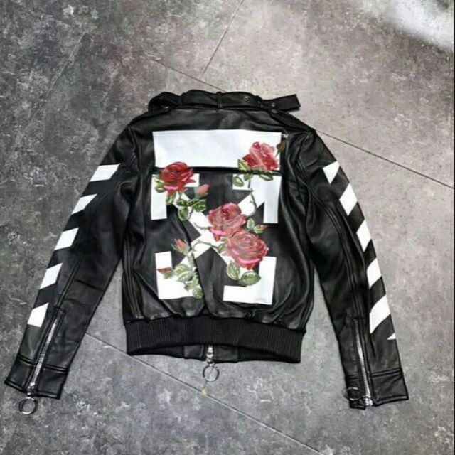 Off White Leather Jacket Men Women Unisex Hypebeast Fashion Street Style Jacket Shopee Malaysia
