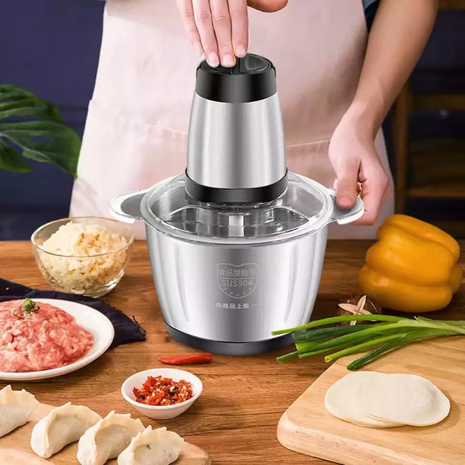 2Speeds 304Stainless Steel Electric Chopper Grinder Mincer Food Processor Slicer meat slicer machine