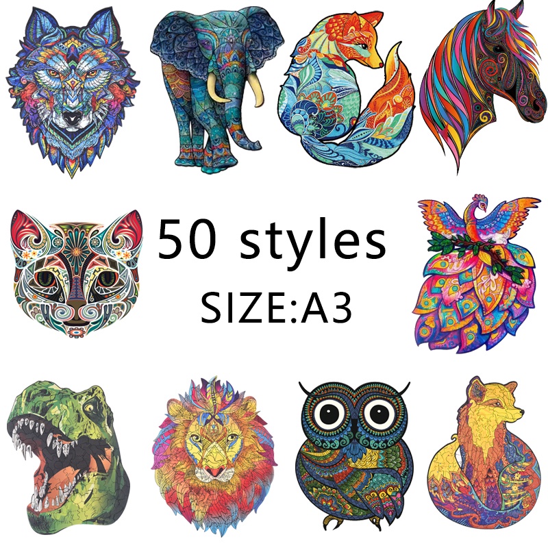 A3 Animal Wooden Puzzle For Adults
