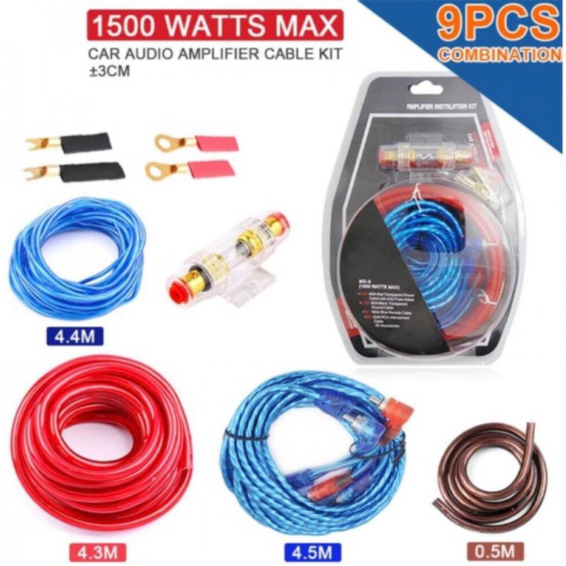 Car Audio Installation Kit Amplified Subwoofer Speaker Amp Wiring Fuse Holder Wire Cable Kit Shopee Malaysia