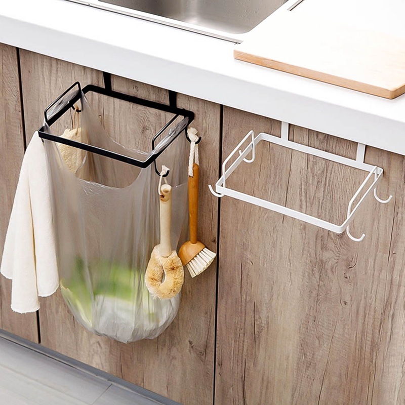 Trash Holder Racks Home Hanging Bracket Door Cabinet Kitchen