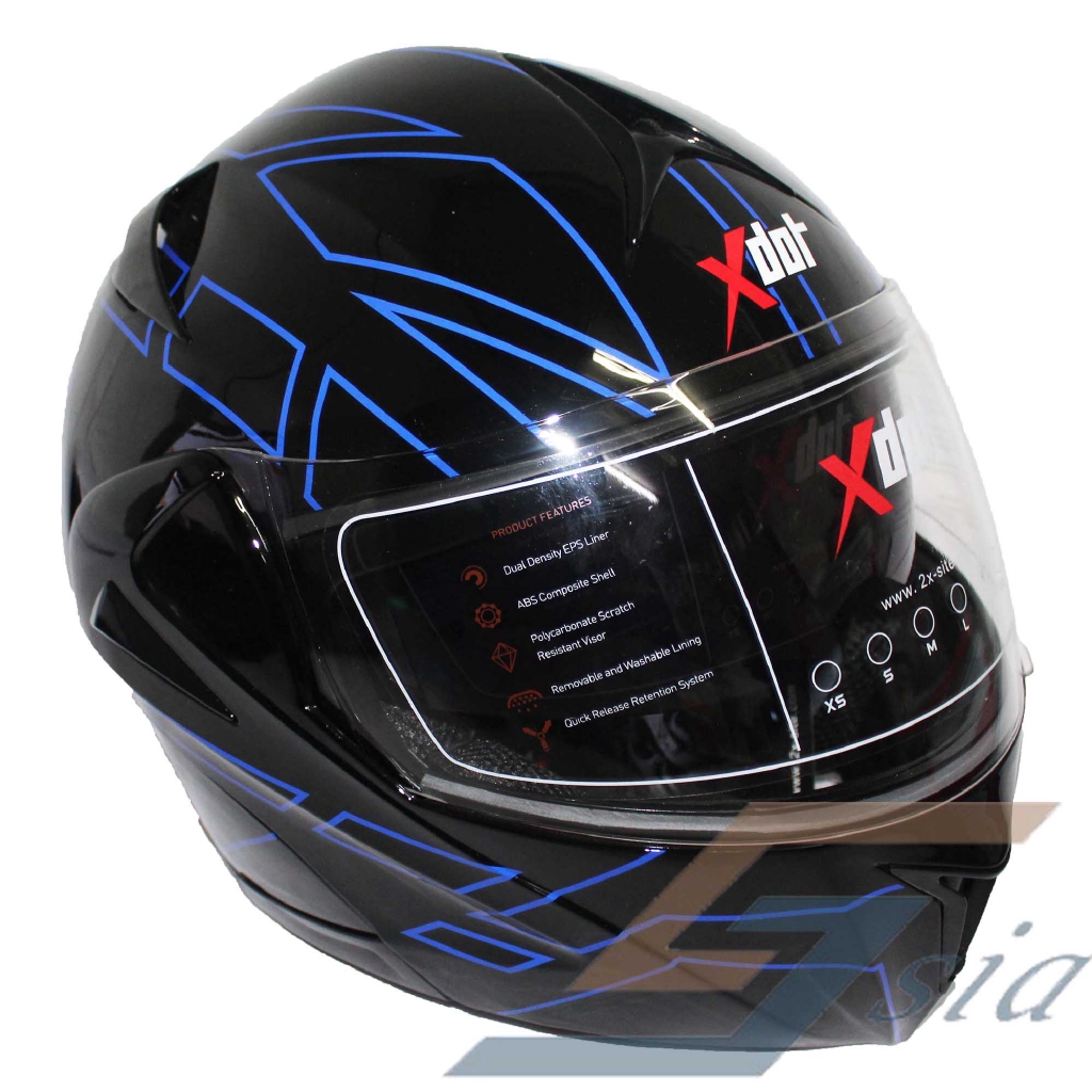 X-Dot G1919 Flip Up Helmet (Black/Blue)