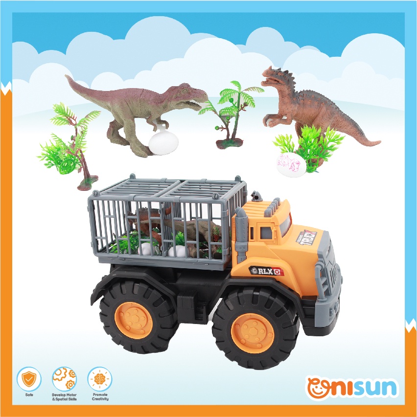 Children Large Construction Dinosaur Transporter Vehicle Car Playset (Mainan Kanak-kanak)