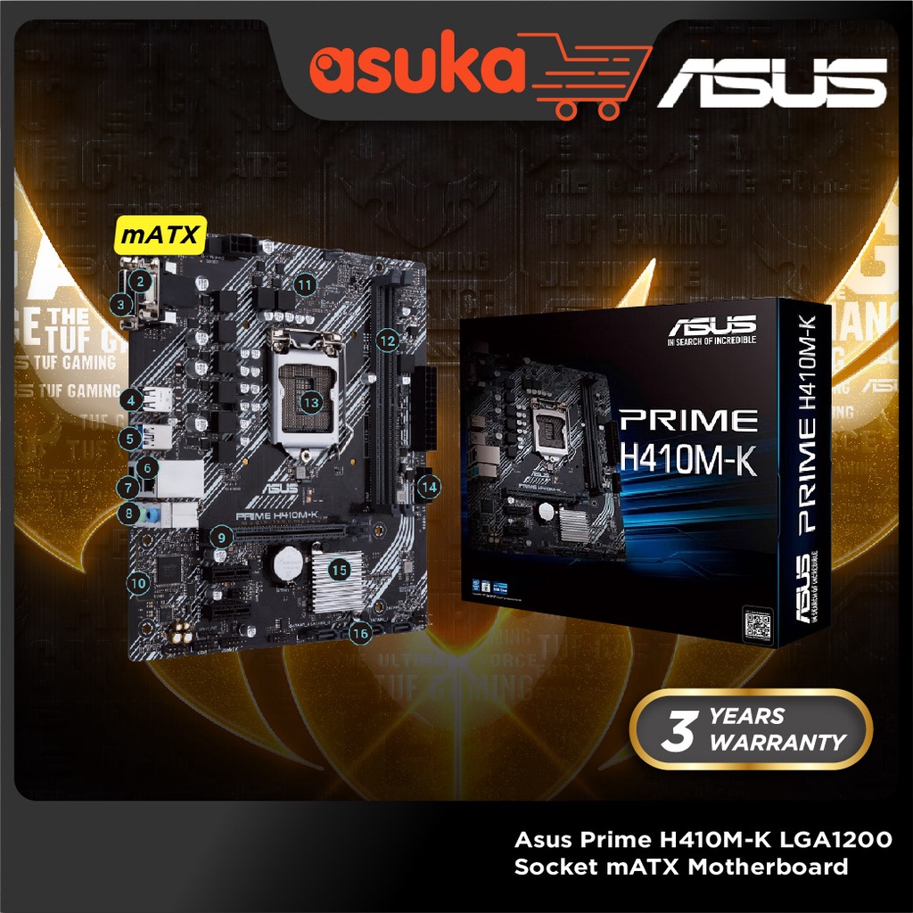 Asus Prime H410M-K LGA1200 Socket mATX Motherboard