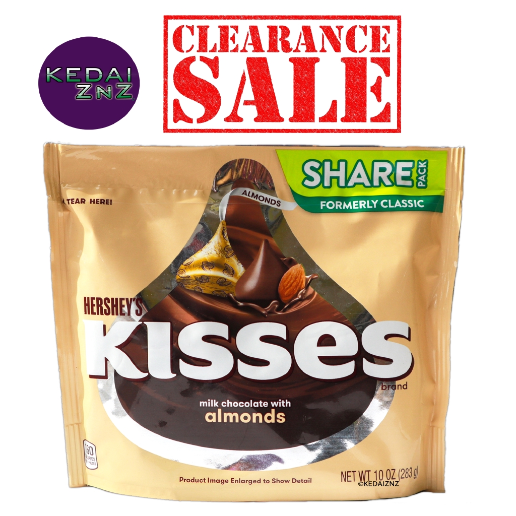 Chocolate HERSHEYS Kisses Milk Chocolate with Almonds Bag 283g Coklat
