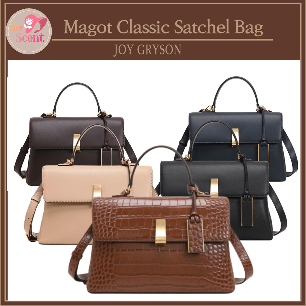 JOY GRYSON] Margot Classic Satchel Bag : Korea Fashion | Shopee 