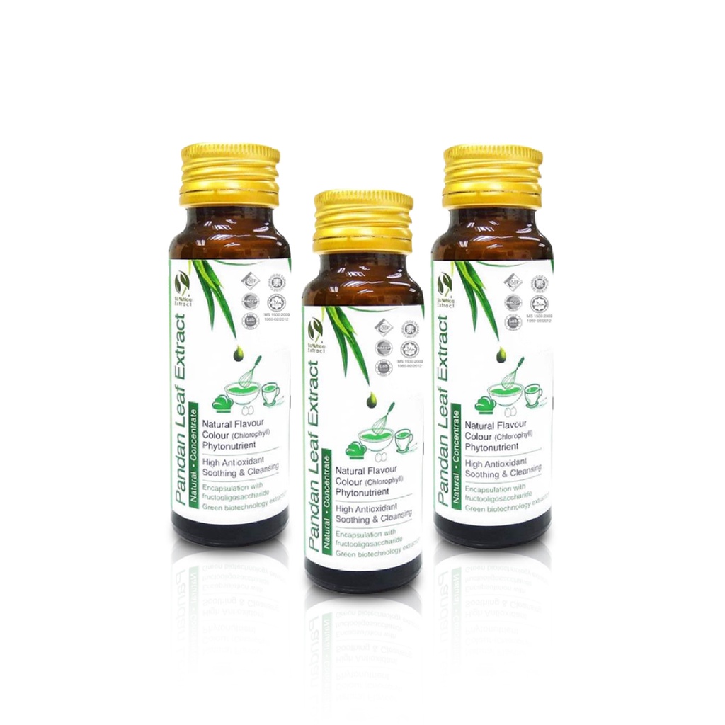 (3 x 60g) Pandan Leaf Extract Liquid ,Asian Flavour ,Halal ,Vegan