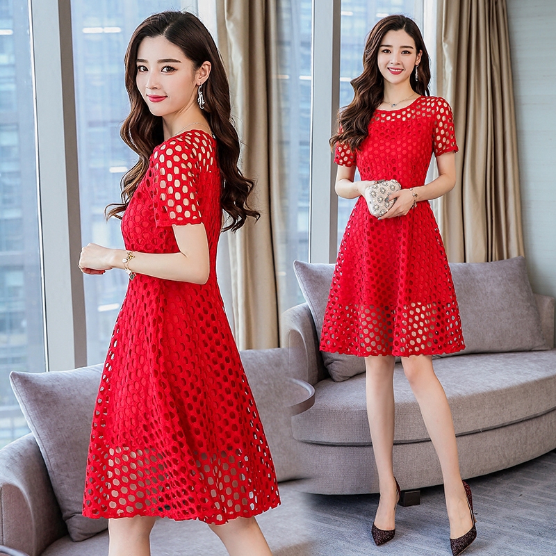 red midi dress casual