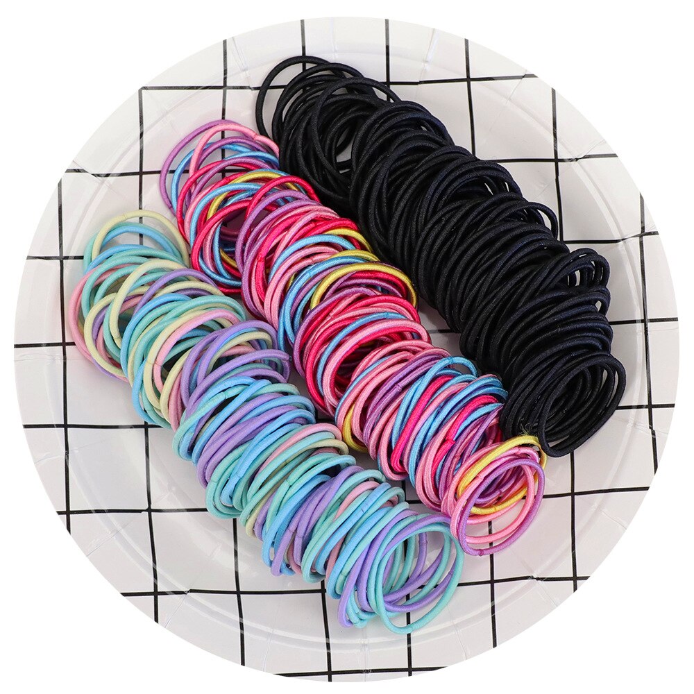 100pcs/lot Cute Small Girl Ponytail Hair Holder Hair Accessories Thin  Elastic Rubber Bands For Kids Colorful Hair Ties | Shopee Malaysia