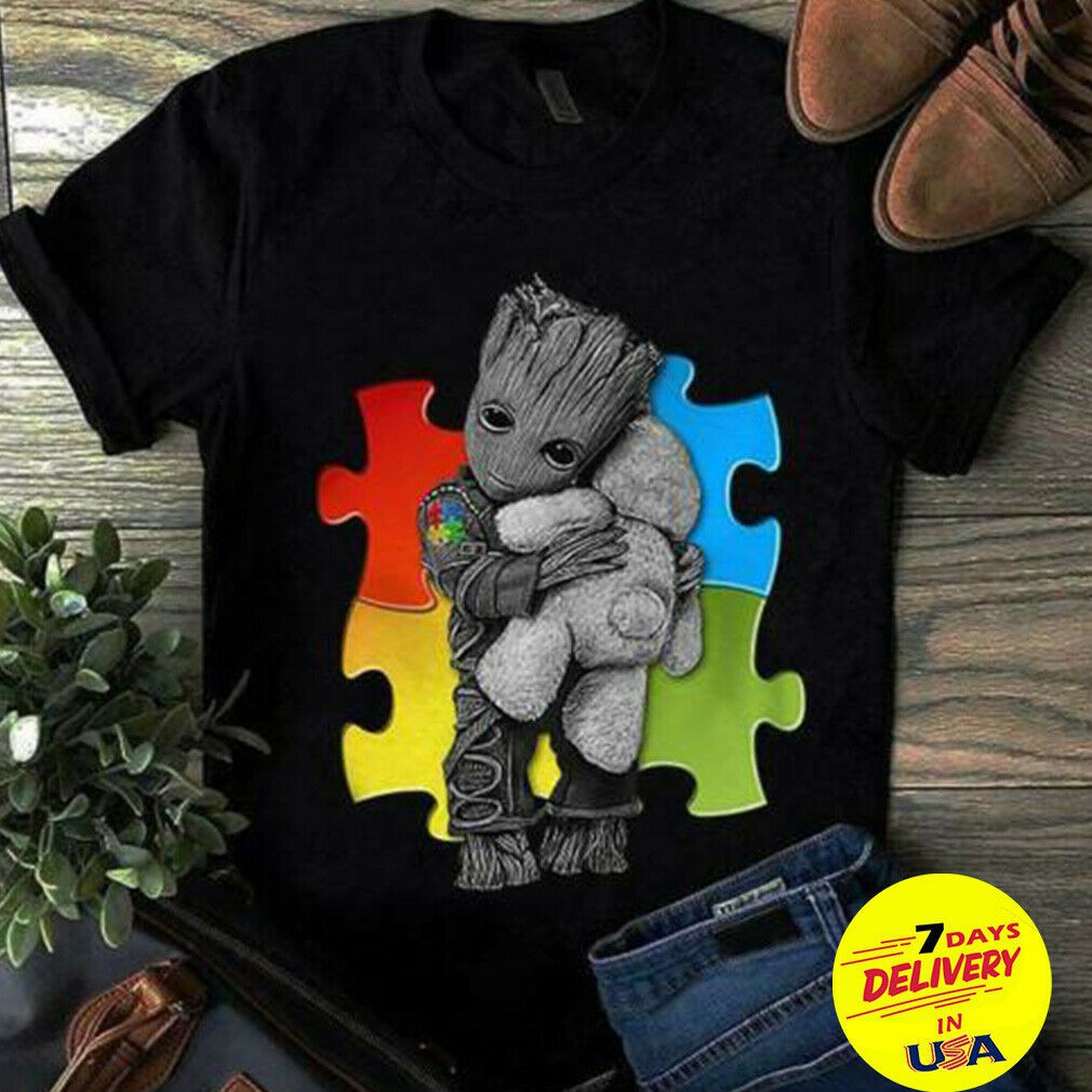 slikken een experiment doen Claire Autism Baby Groot Hugg Teddy Bear Autism Puzzles Cotton Men T-Shirt |  Shopee Malaysia