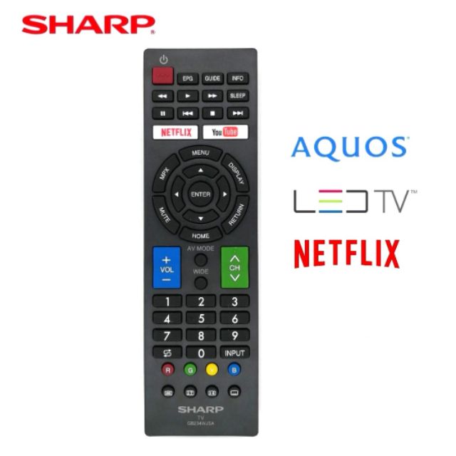 SHARP LCD/LED/SMART TV  REMOTE CONTROL (GB234WJSA) BG289WJSA GB275WJSA,GB254WJSA,GA364WJSA,GA983WJSA GB012WJSA .