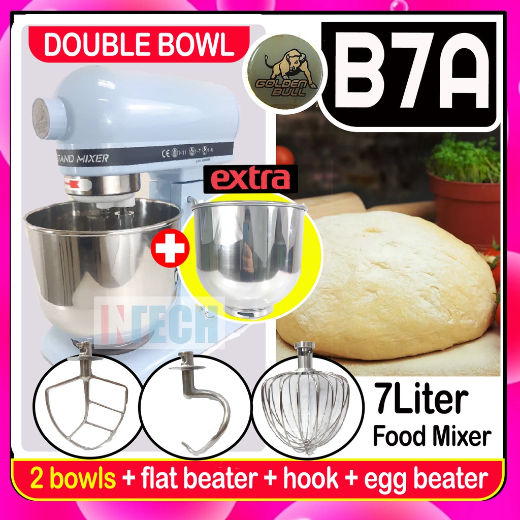 GOLDEN BULL B7A 7LITER TABLE TOP FOOD MIXER C/W 2 BOWLS & STANDARD ACCESSORIES Shopee Malaysia