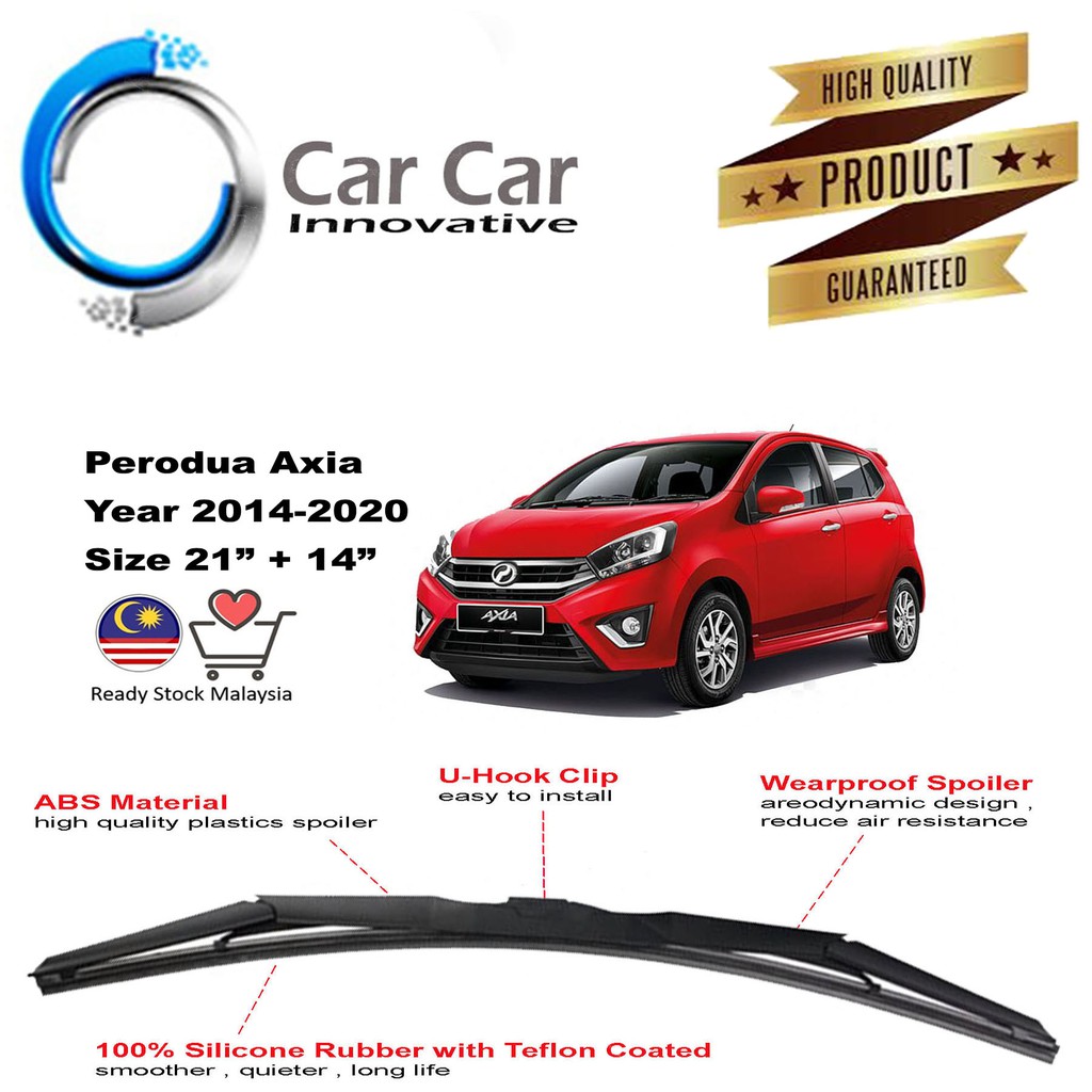 Perodua Axia Wiper Silicone Wiper Blades Car Windshield 1 Pair Size 14 21 Year 2014 2020 Shopee Malaysia