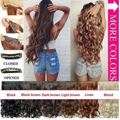 Space Curly Wavy Hair Extentions Clip Hair Extension Curly Ombre Hair Piece Hairpiece