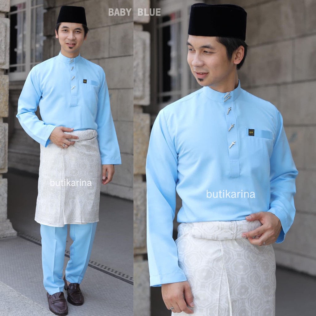 Baju Melayu Moden Biru Lembut Dusty Blue Soft Blue Baby Blue Light Blue Dewasa Ayah Bapa Budak Anak Kanak Kanak Shopee Malaysia