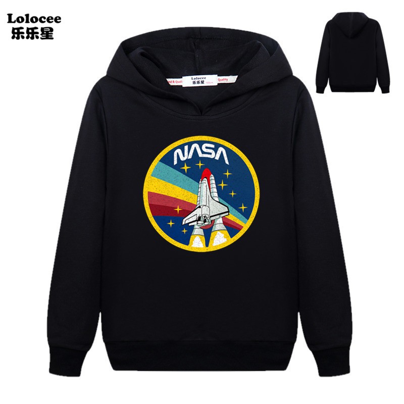 Nasa Logo Sweatshirt National Aeronautics And Space Administration Hoodie Kids Pullover Tracksuit Space Shuttle Basic Coat Shopee Malaysia - nasa hoodie roblox