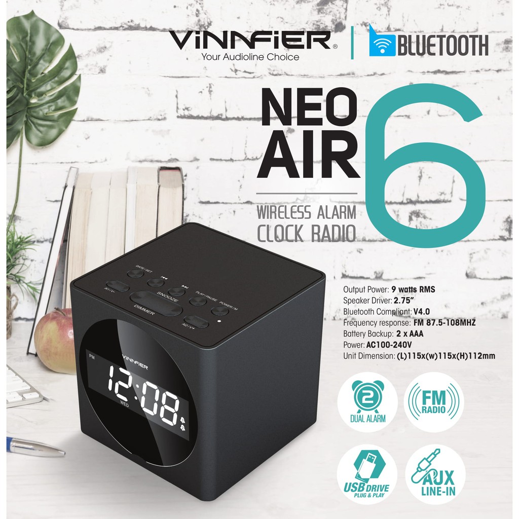 ViNNFiER Neo Air 6 Portable Bluetooth Speaker with Wireless Charging
