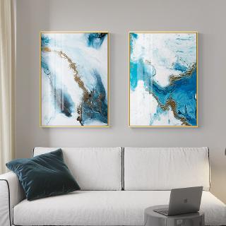 Nordic Abstract blue canvas poster prints pictures for living room NO ...