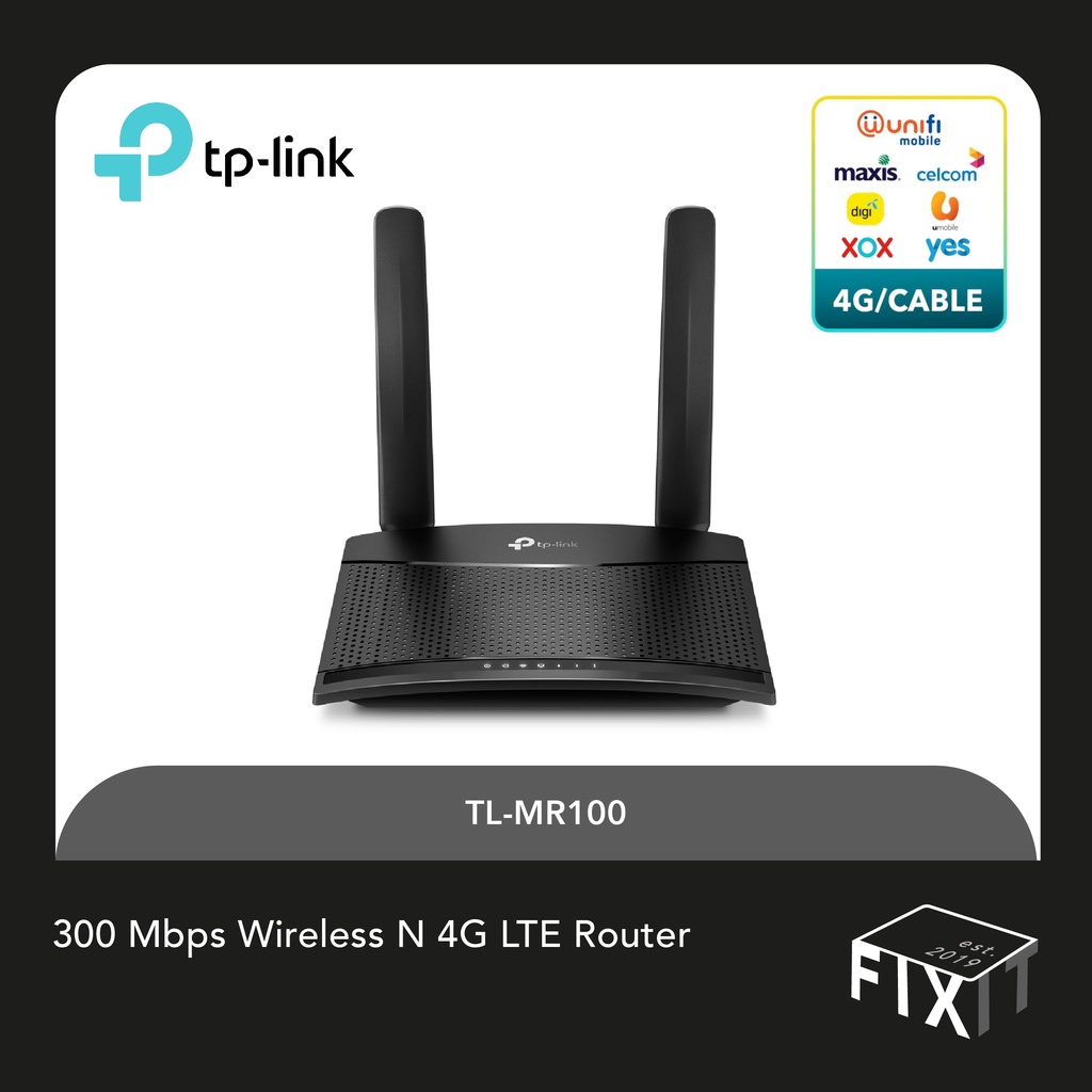 TP-Link TL-MR100 300 Mbps Wireless N 4G LTE Router | Shopee Malaysia