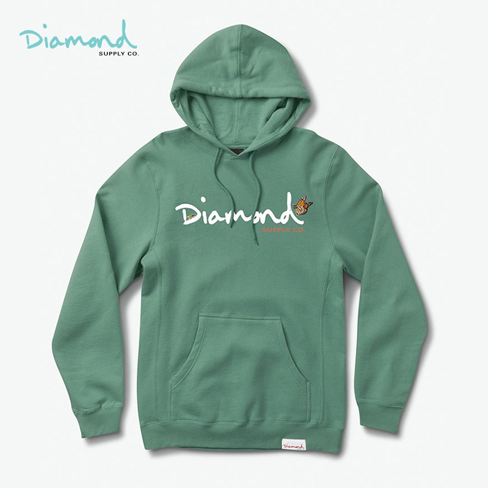 Diamond Supply Co - Paradise OG Script Pigment Dyed Hoodie - Alpine Green