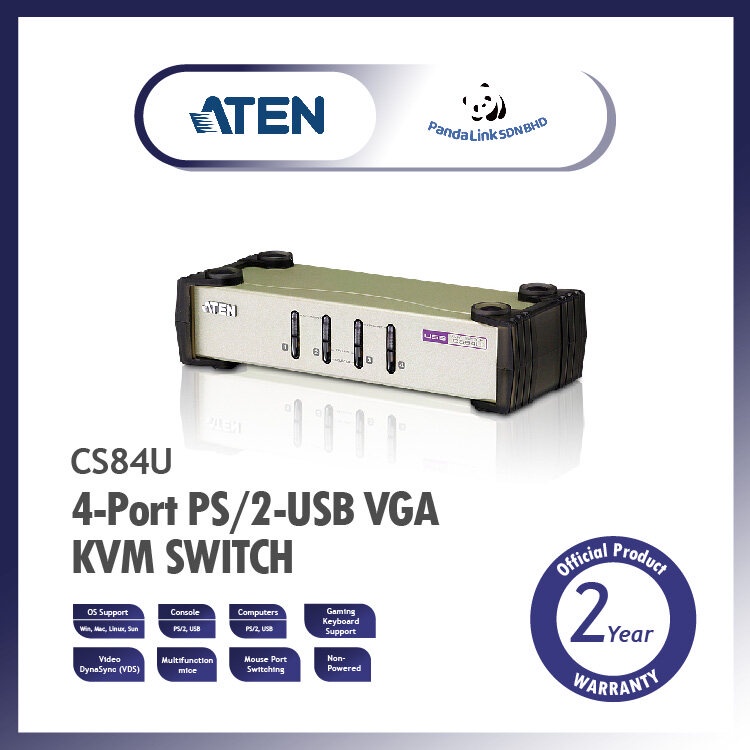 ATEN CS84U 4Port PS/2USB VGA KVM Switch Shopee Malaysia