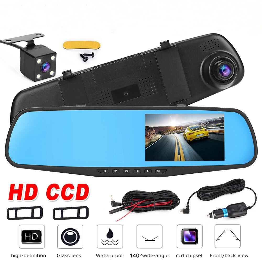 New Hd 1080p Car Camera Dash Mirror Dual Lens Reversing Dvr Cam Recorder Video Dashboard Camera Kamera Kereta Depan Belakang Shopee Malaysia