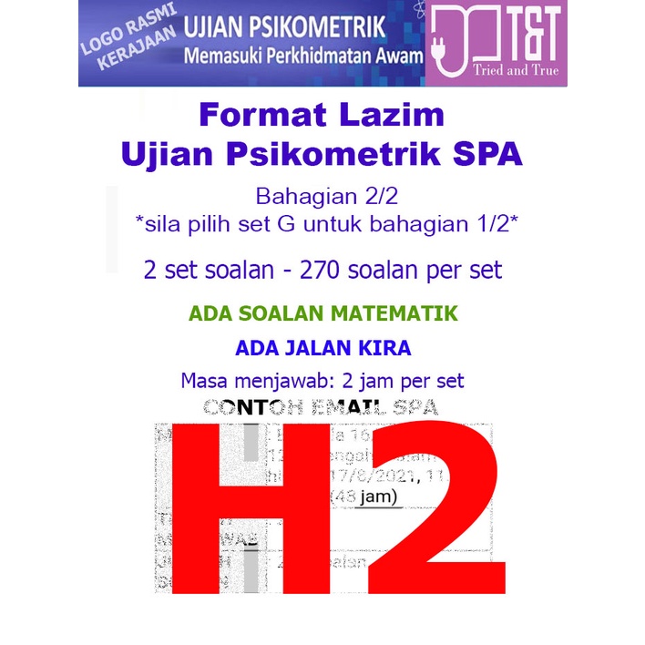 Ujian Psikometrik Spa 2022 Latih Tubi Past Exams Questions Shopee Malaysia